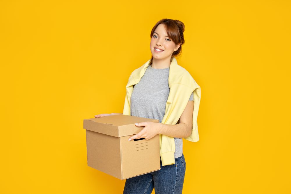 Concept of move with a young woman