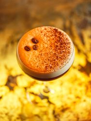 Espresso martini with coffee beans