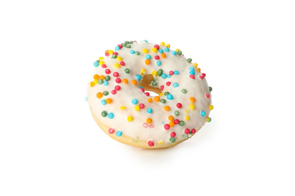 Tasty one donut isolated on blank background