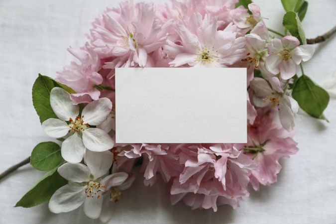 Closeup of blank business card, invitation mockup