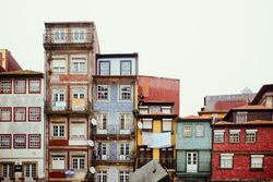 PORTO, PORTUGAL - February, 11, 2019 : Shabby apartment buildings in old city