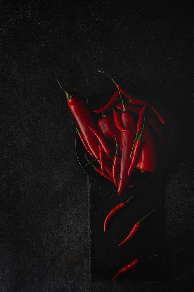 Fresh red and spicy chilli peppers