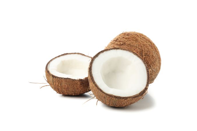 Coconut isolated on plain background. Tropical fruit