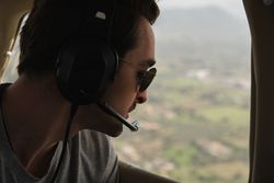 Man Having Fun During Aircraft Ride