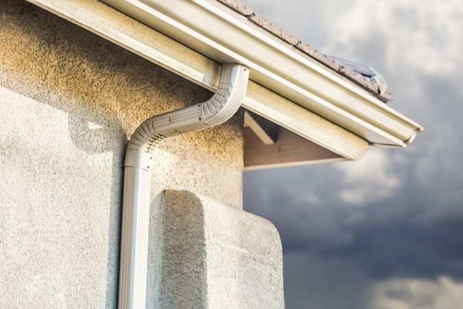 House with New Seamless Aluminum Rain Gutters