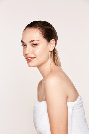 female demonstrating natural beauty