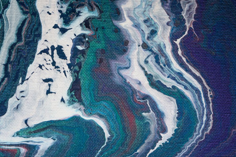 Blue Fluid Art, Abstract Acrylic Background
