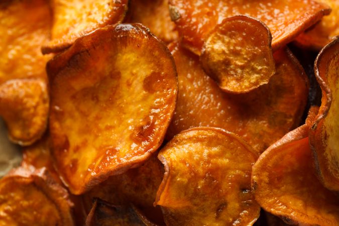 Concept of tasty food - sweet potato fries