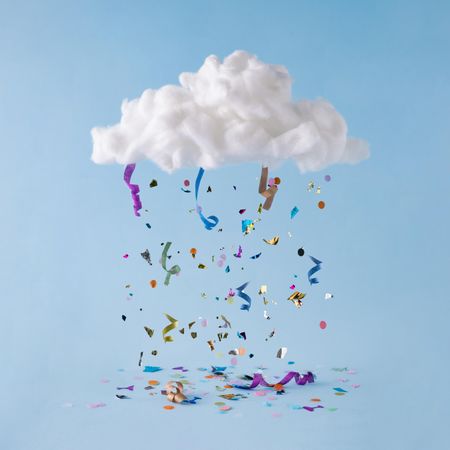 Cloud raining confetti