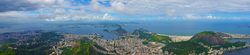 Aerial view of beautiful coastal town