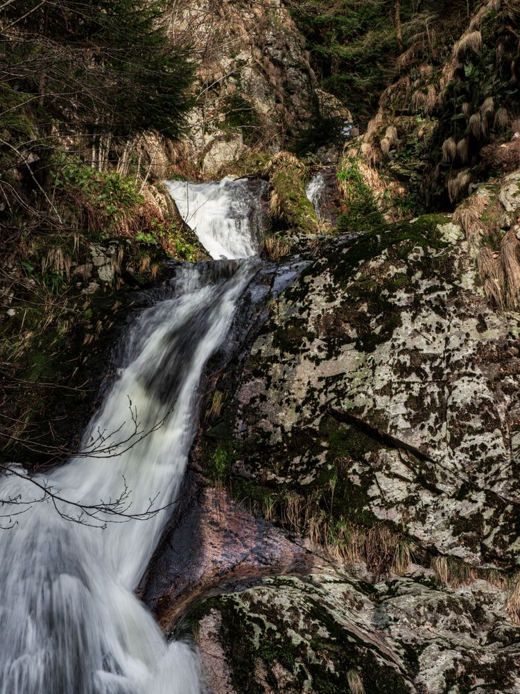 All Saints waterfall in Germany, spring time, sunny weather
