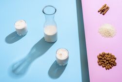 Horchata pitcher and ingredients