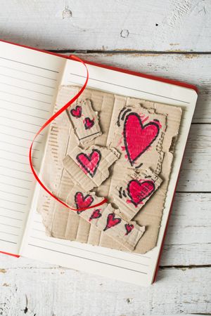 Love symbols hand painted in watercolor