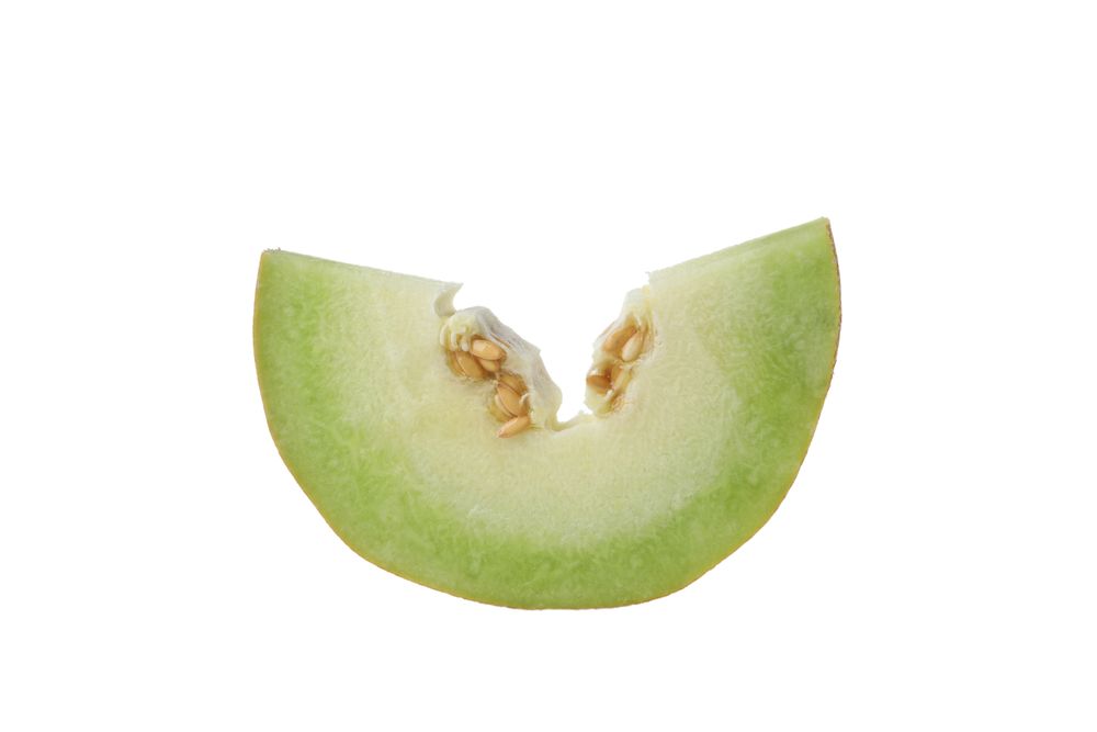 A slice of fresh melon, isolated on plain background
