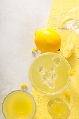 Concept of fresh summer drink - Limoncello cocktail