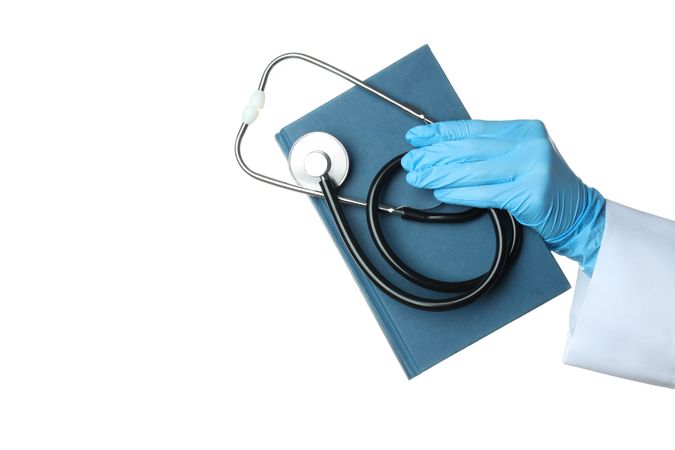 Concept of medical education, isolated on light background