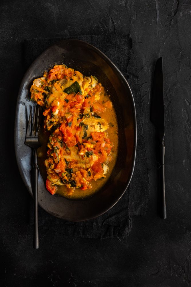 Chakhokhbili dish on stone background