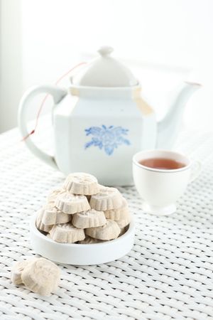 Kue Satu or Kue Koya, Indonesia Stamped Mung Bean Cookies