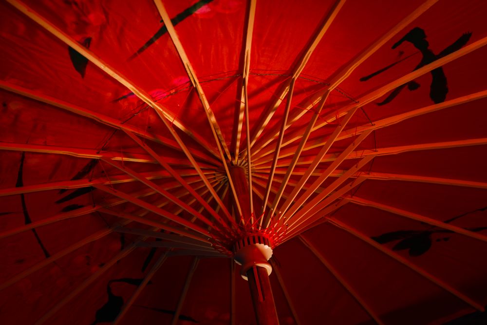 Traditional japanese umbrella, traditional japanese accessories concept