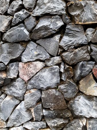 Natural Stone Wall Texture with Rough Gray Rocks