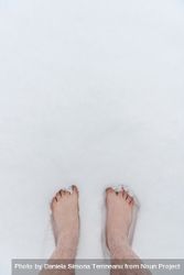 Barefeet in snow, personal perspective 0KBLyb