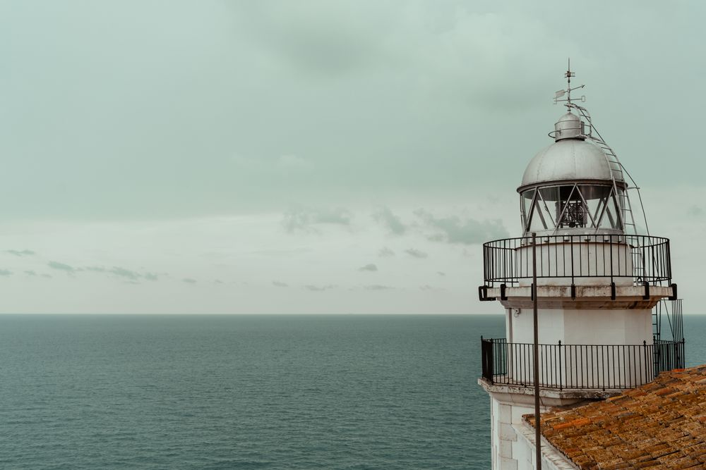 lighthouse on sea shore