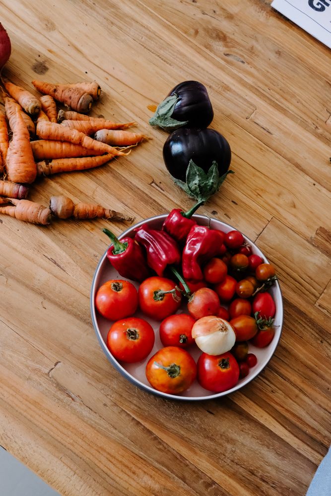 Plate of fresh market vegetables