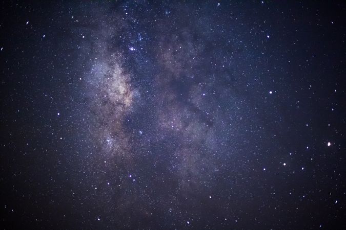 milky way galaxy and space dust in the universe, Long exposure photograph, with grain.