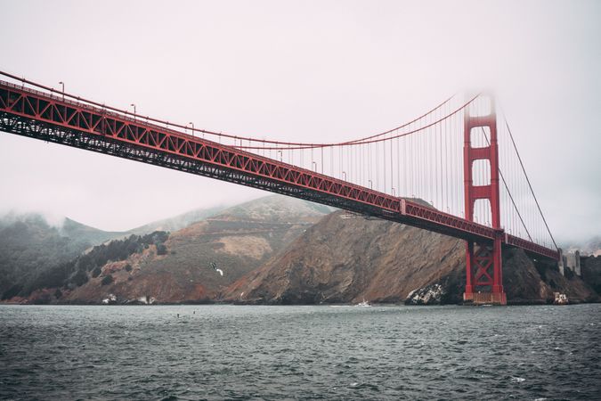 Golden gate bridge San Francisco California over the river