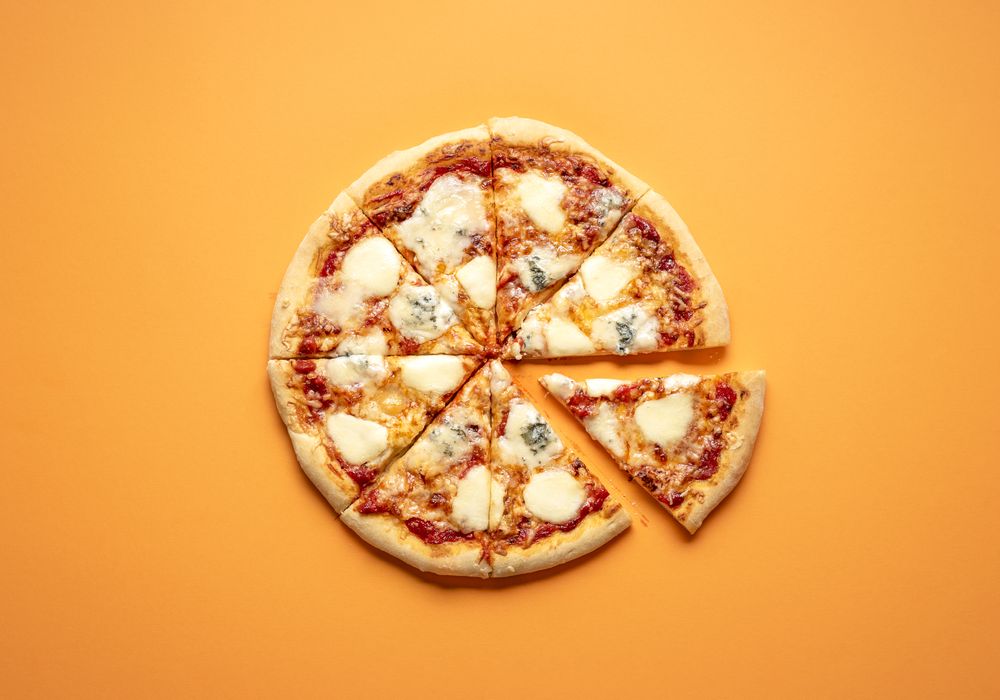 Classic pizza cut in 8 slices