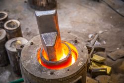 Metal ware heating in crucible