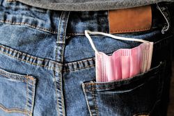 Facemask in back pocket