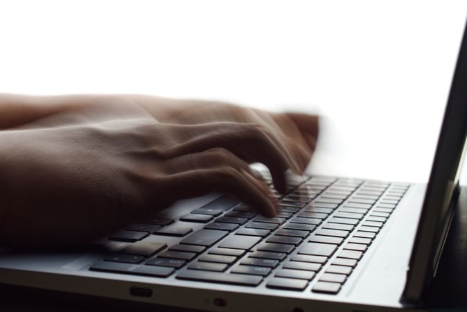 fast typing on laptop