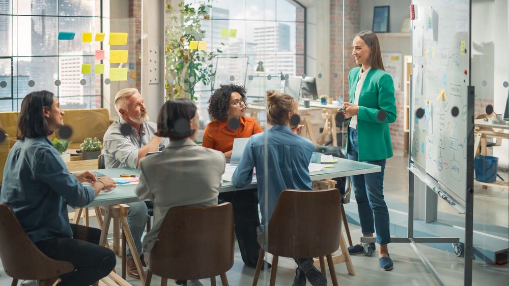 Focused Group of Multiethnic People in a Meeting in Office.