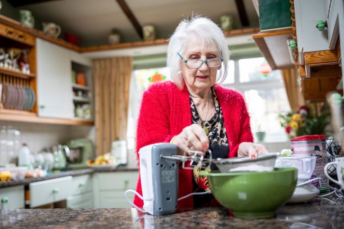 Woman baking at home