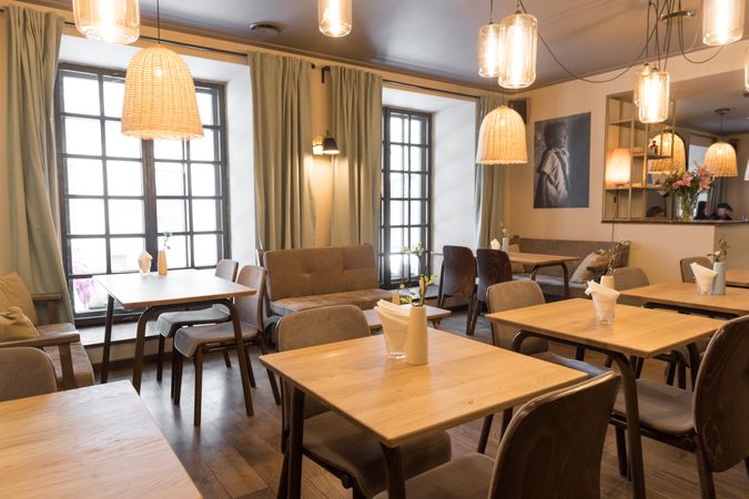 Interior of cozy restaurant