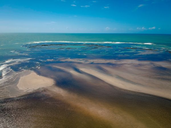 Clear water out to the horizon on Brazilian beach