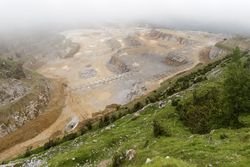 View of quarry near cement factory