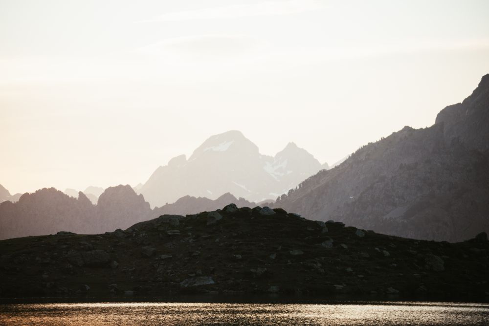 Picturesque view of lake in mountain area