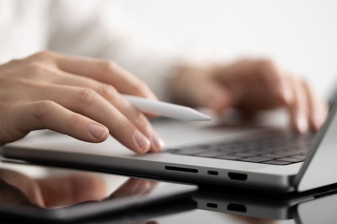 Businessman Working With Laptop Bright