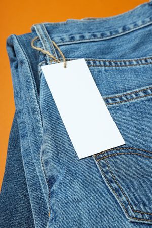 Concept of modern casual clothes - jeans, space for text