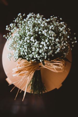 Bouquet of flowers on stand