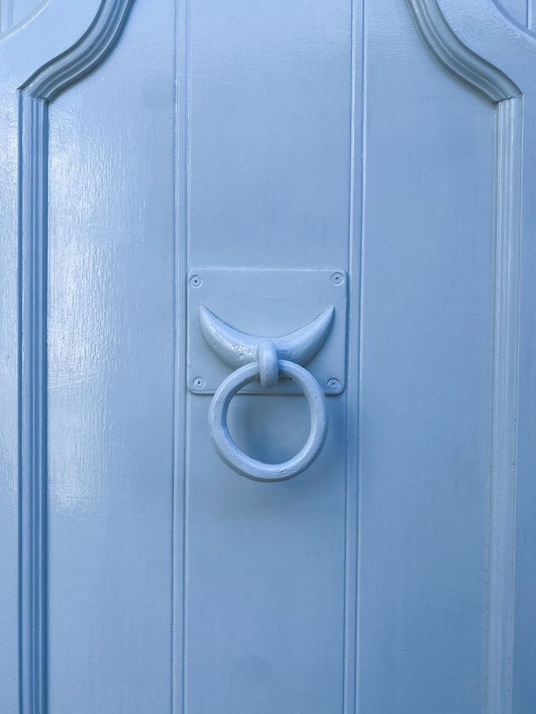 Patmian knocker close up of crescent moon