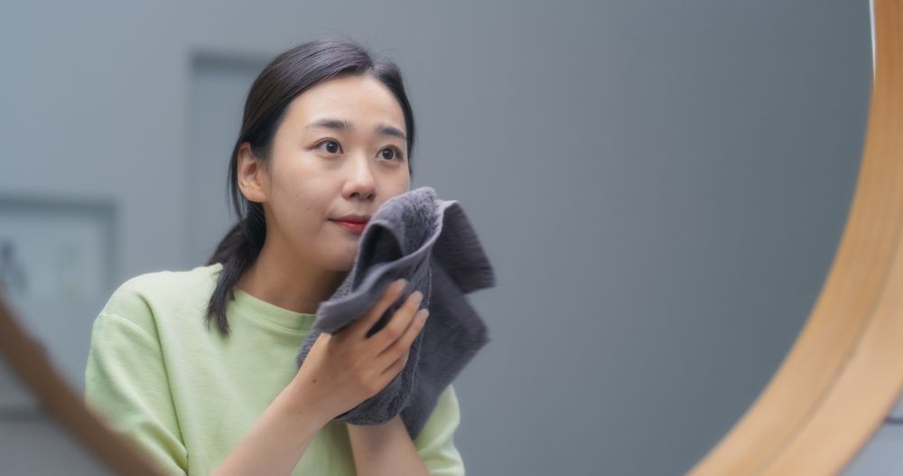 Woman Enjoying Her Morning Beauty Routine