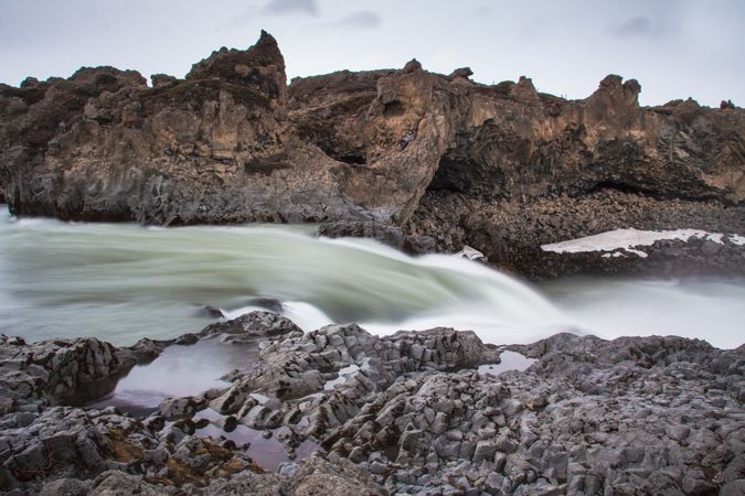 View of amazing river on cloudy day