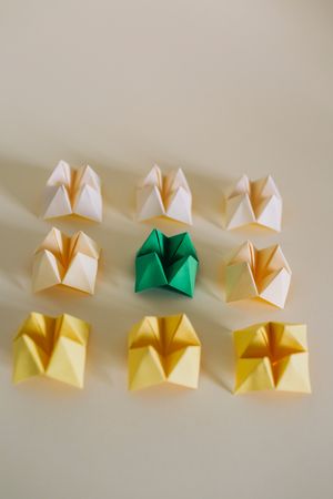 Set of paper origami