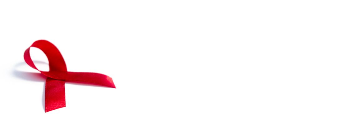 Red ribbons, HIV awareness concept, world AIDS day, world hypertension day, world cancer day with copy space