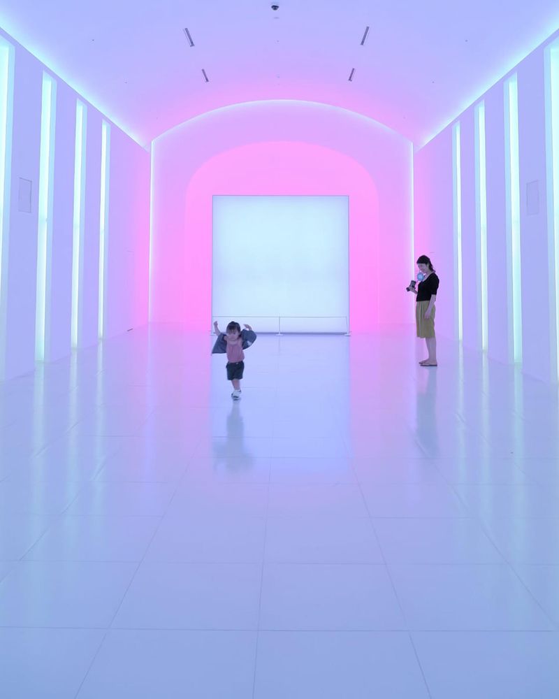 Mother and child in a spacious room