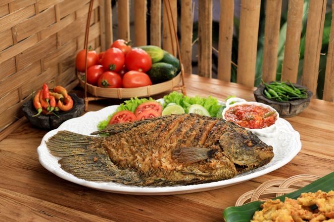 Ikan Gurame Goreng, Deep Fried Gourami