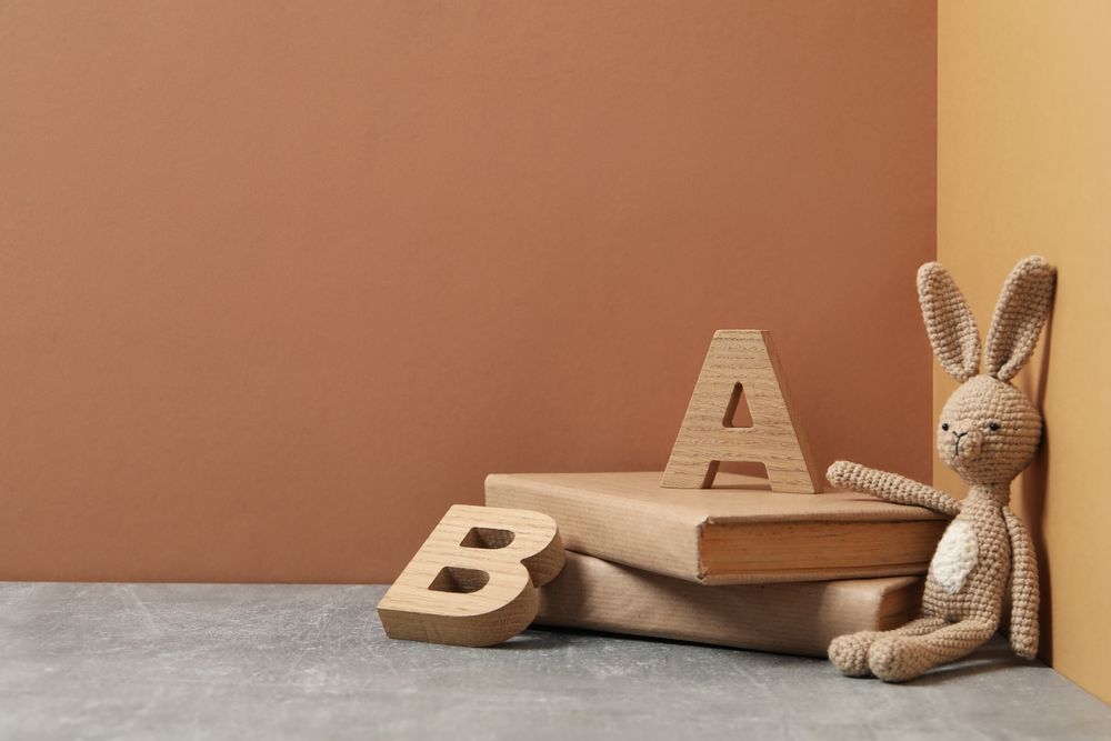 Concept of baby book, space for text